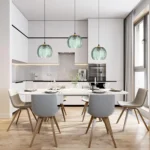 Luminaire plafonnier moderne en verre vert - Image 2