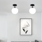 Plafonnier moderne globe blanc – Image 2