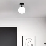 Plafonnier moderne globe blanc – Image 4