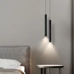 Luminaire suspendu tube LED noir - Image 3