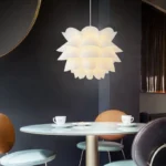 Plafonnier luminaire pétales en PVC blanc – Image 3