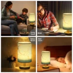 Lampe de table en bois et tissu – Image 5