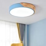 Luminaire plafonnier scandinave pastel en métal et bois – Image 5