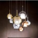 Luminaire suspension boule design en verre métal – Image 10