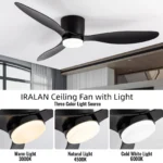 Ventilateur de plafond moderne avec éclairage intégré et télécommande – Image 3