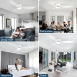 Ventilateur de plafond moderne avec éclairage intégré et télécommande – Image 6