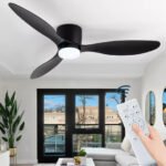 Ventilateur de plafond moderne avec éclairage intégré et télécommande