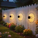Lanterne solaire murale en fer à effets lumineux – Image 4