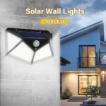 Lampe solaire murale à détecteur de mouvement PIR 100 LED – Image 9