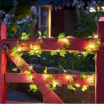 Guirlande solaire LED avec feuillage artificiel – Image 4