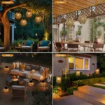 Lanterne solaire décorative en rotin tressé – Image 7