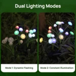 Lampes solaires de jardin à piquer motif champignons multicolores LED – Image 4