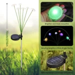 Lampes solaires de jardin à piquer motif champignons multicolores LED – Image 3