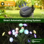 Lampes solaires de jardin à piquer motif champignons multicolores LED – Image 5