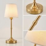Lampe de chevet dorée classique avec port USB intégré – Image 4