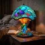 Lampe de chevet champignon psychédélique vitrail – Image 5