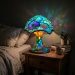 Lampe de chevet champignon psychédélique vitrail – Image 6