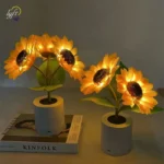 Veilleuse tournesol en pot – Image 3