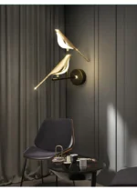 Applique murale design oiseaux dorés orientables 360° – Image 5