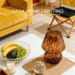 Lampe de table champignon en verre ambré – Image 6