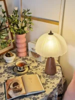 Lampe de chevet vintage en verre plissé – Image 9