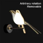 Applique murale design oiseaux dorés orientables 360° – Image 3