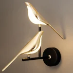 Applique murale design oiseaux dorés orientables 360° – Image 7