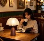 Lampe de chevet vintage en verre plissé – Image 10