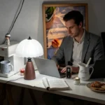 Lampe de chevet vintage en verre plissé – Image 11