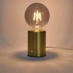 Lampe de chevet vintage dorée à ampoule LED apparente – Image 5